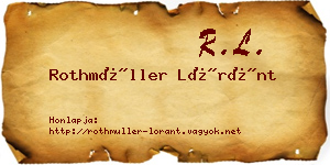 Rothmüller Lóránt névjegykártya